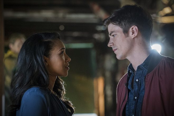 The Flash -- "Flashpoint" -- Image: FLA301b_0057b.jpg -- Pictured (L-R): Candice Patton as Iris West and Grant Gustin as Barry Allen -- Photo: Katie Yu/The CW -- ÃÂ© 2016 The CW Network, LLC. All rights reserved.