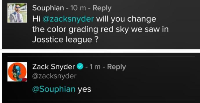 Justice League : Zack Snyder annonce déjà un changement sur sa version Justice League : Zack Snyder annonce déjà un changement sur sa version