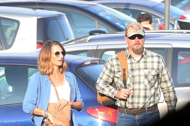 Camille Cottin et Matt Damon sur le tournage du film Stillwater