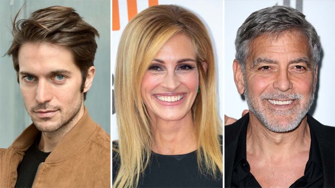 Lucas Bravo, Julia Roberts, George Clooney Lucas Bravo, Julia Roberts, George Clooney