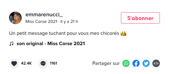 L'auto-dérision de Miss Corse 2022 