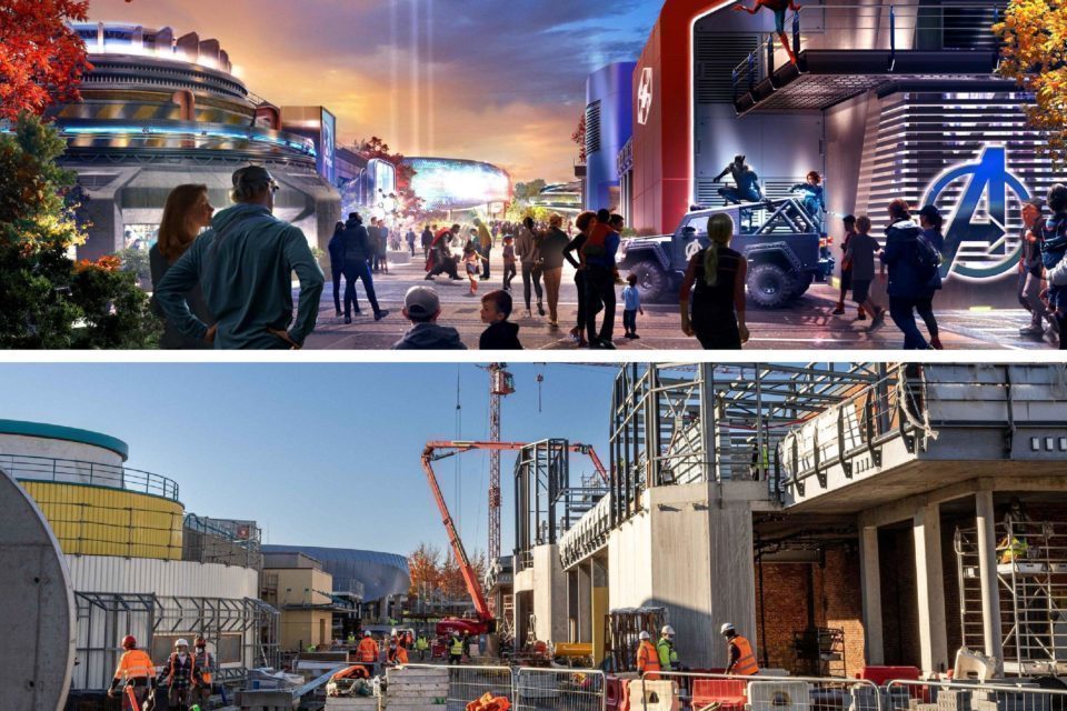 Avancée des travaux de l'Avengers Campus à Disneyland Paris