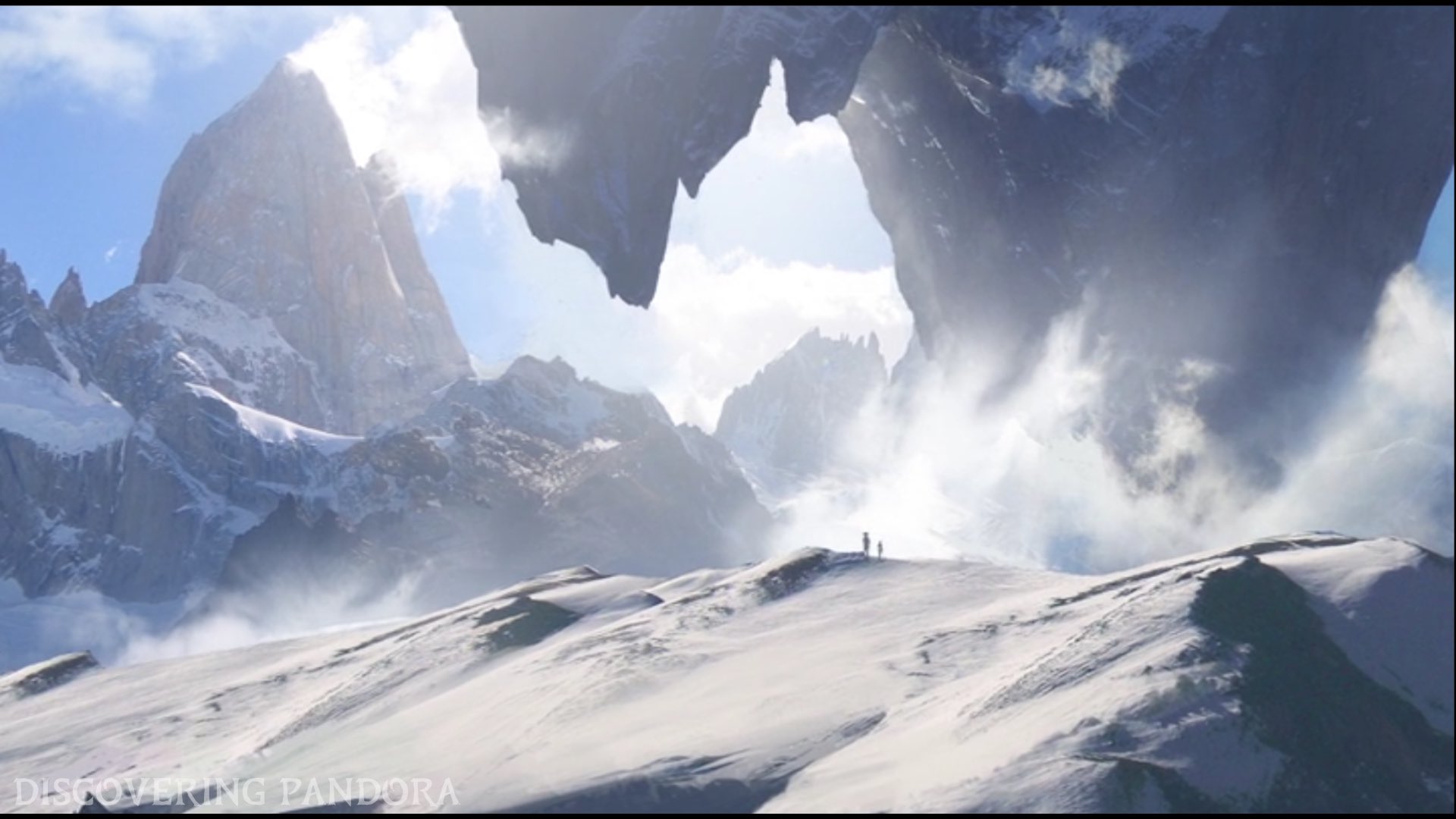 Les montagnes enneigées de Pandora