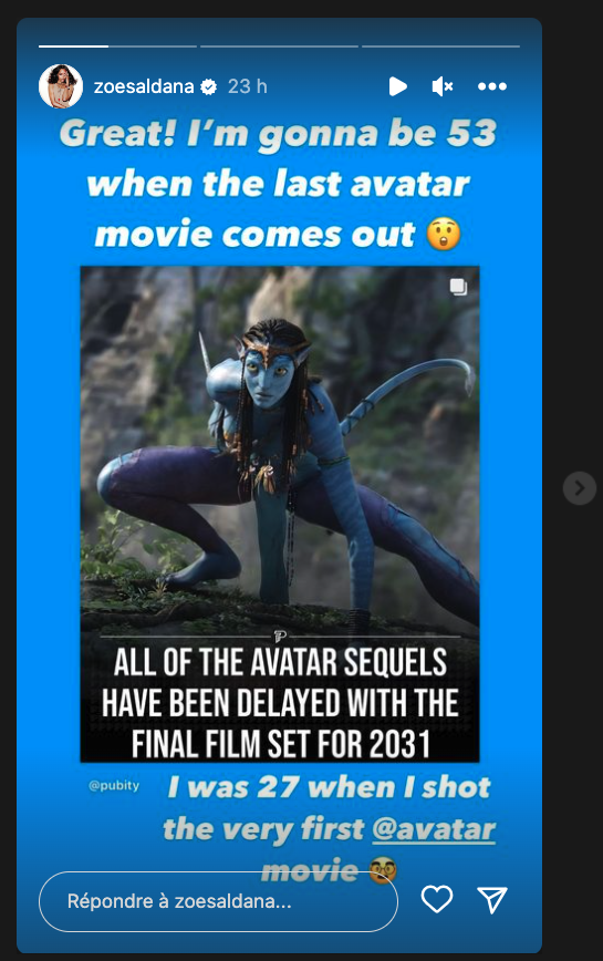 Zoe Saldana réagit aux reports des suites d'Avatar Zoe Saldana réagit aux reports des suites d'Avatar