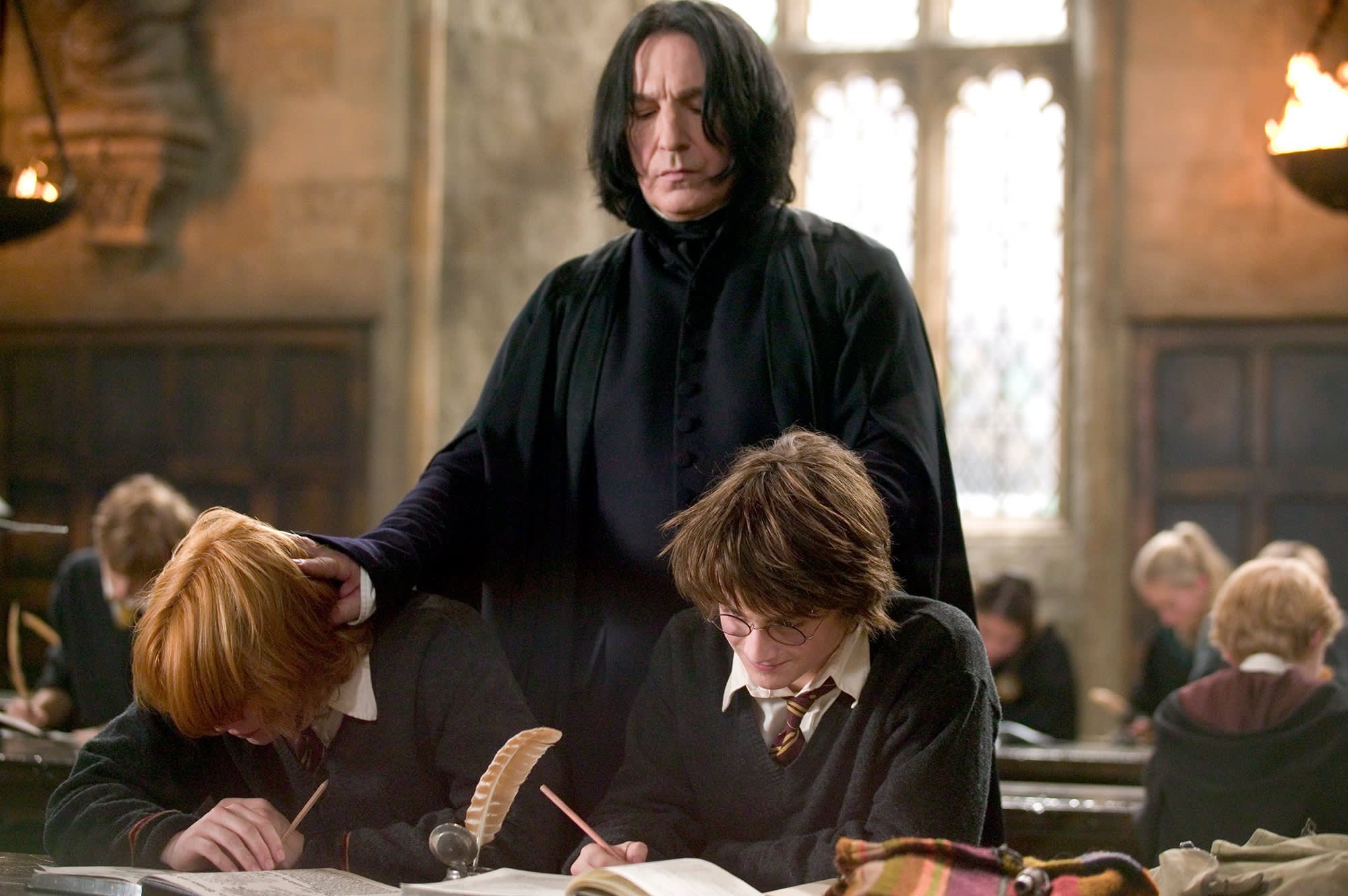 Daniel Radcliffe et Alan Rickman - Harry Potter 4
