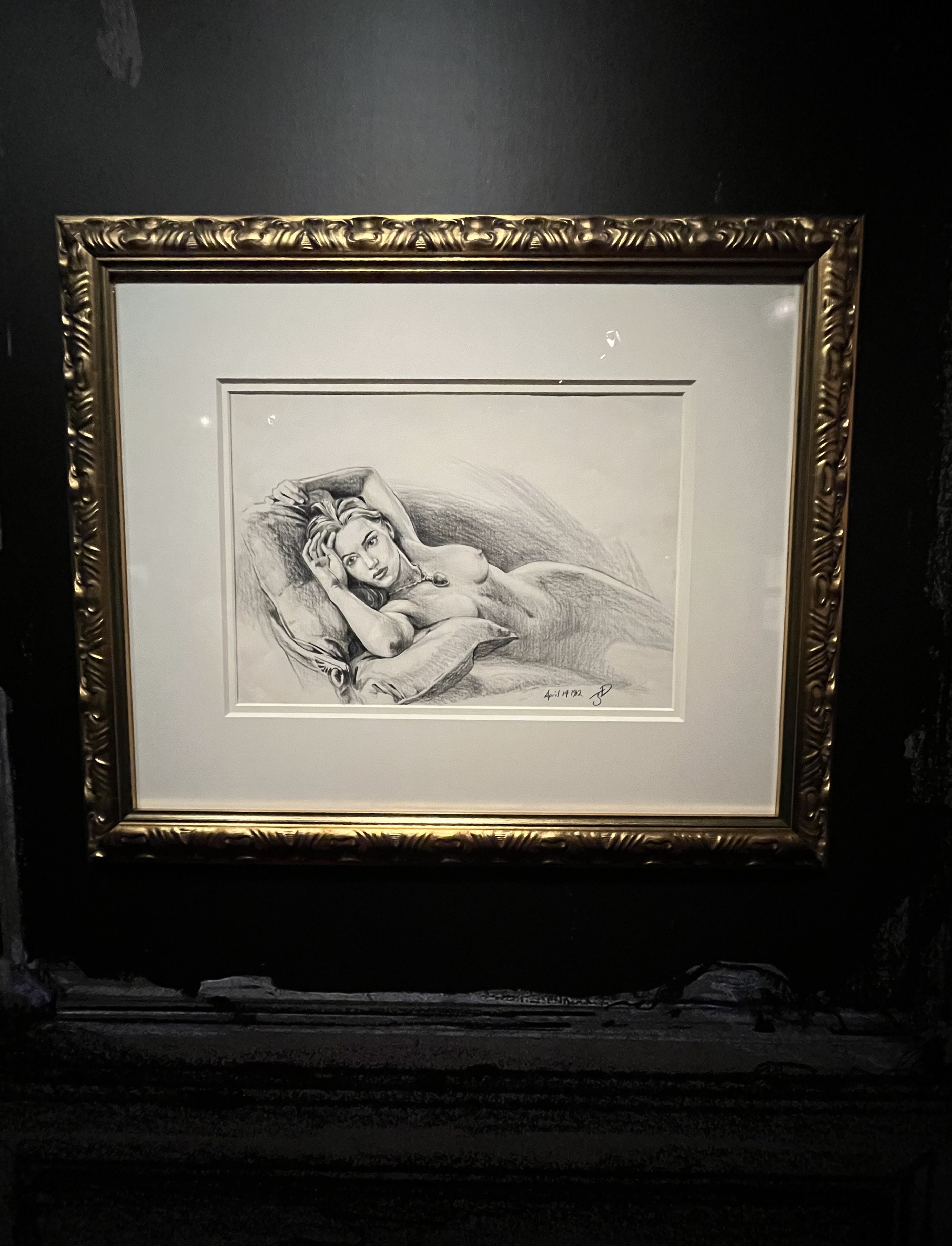 Véritable dessin de Rose signé James Cameron pour le film Titanic