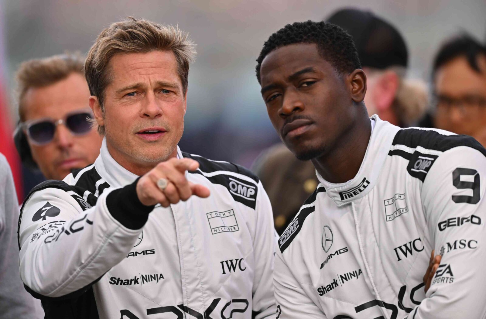 Brad Pitt et Damson Idris sur le tournage d'Apex